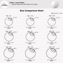 Load image into Gallery viewer, Lighting Fixture Replacement Globes Neckless Top Opening Frosted Opal White Glass Lamp Shades  Multiple Specifications
