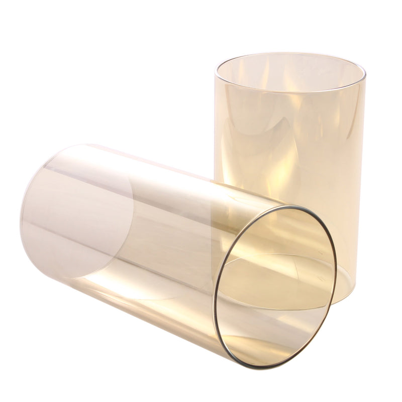 Light Golden Borosilicate Glass Wide 2.5", Light Brown Candle Holder, Glass Chimney for Candle Open Ended, Light Golden Glass Hurricane Candle Holders Diameter 2.5 inches