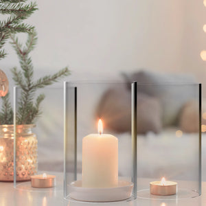 Borosilicate Glass, Clear Candle Holder, Glass Chimney for Candle Open Ended, Glass Hurricane Candle Holders Any size