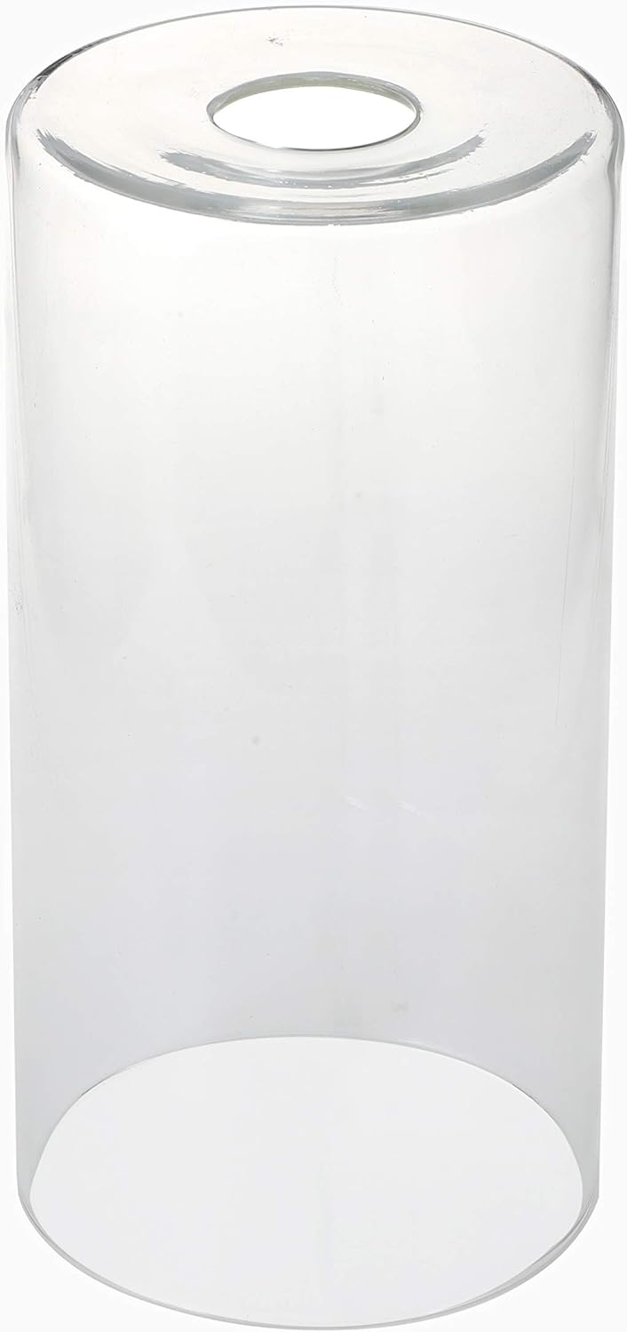 Glass Cylinder Glass Shade Accessory Glass Lamp Fixture Shade Replacement Glass Piece with 1-5/8 Inch Fitter Multiple Specifications (Clear)
