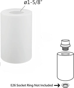 Frosted Glass Cylinder Glass Shade Accessory Glass Lamp Fixture Shade Replacement Glass Piece with 1-5/8 Inch Fitter Multiple Specifications