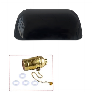 GLS Crystal  Glass Bankers Lamp Shade Replacement Cover, 8 2/3 (22cm)