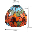 Tiffany hanging chandelier, chandelier made of stained glass, 8 inches wide, with 197 inches (5 meters) pluggable power cord and on/off dimmer switch.