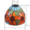 Tiffany hanging chandelier, chandelier made of stained glass, 8 inches wide, with 197 inches (5 meters) pluggable power cord and on/off dimmer switch.