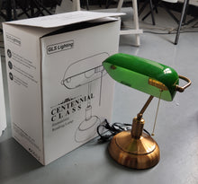 Load image into Gallery viewer, GLS Lighting Bankers Lamp Table lamp, Green Glass Shade Banker&#39;s Desk Lamp for Living Room Office Study Reading Metal Desk lamp