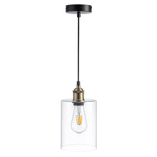 Load image into Gallery viewer, Glass Pendant Light Classic Shade Modern Lamp for Ceiling Cylinder Hanging Light for Kitchen Island Living Room