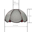 Tiffany glass hanging chandelier, 8 inches wide, with 197 inches (5 meters) plug-in cord and on/off dimmer switch.