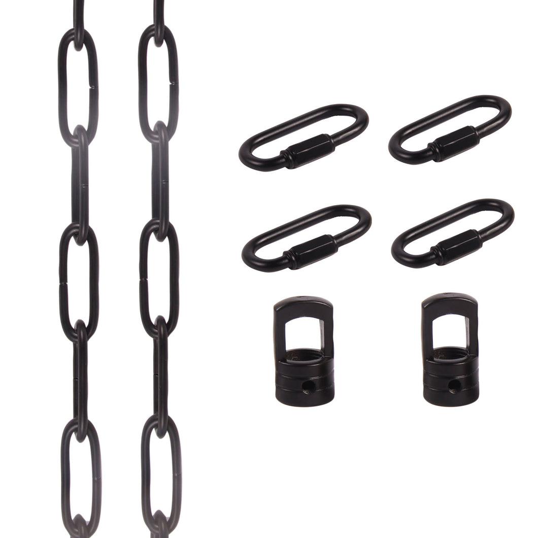 Pendant Light Fixture Chain Iron Chain for Chandeliers On High Ceilings Basket Hanging Chain for Decoration (Black)