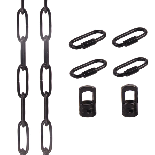Pendant Light Fixture Chain Iron Chain for Chandeliers On High Ceilings Basket Hanging Chain for Decoration (Black)