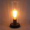 Vintage Desk Lamp Table Lamp Black Round Base Glass Cylinder Shade LED Edison Bulb for Living Room,Bedroom,Office(No Bulb) (Stripe)