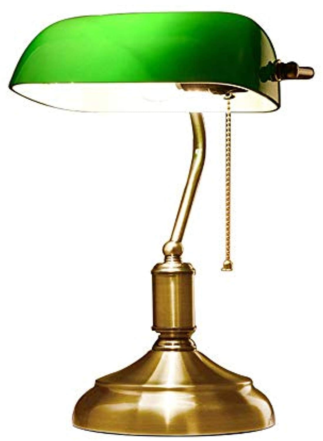 GLS Lighting Bankers Lamp Table lamp, Green Glass Shade Banker's Desk Lamp for Living Room Office Study Reading Metal Desk lamp