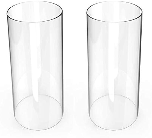 Hurricane Candleholders, Clear Candle Holder, Glass Chimney for Candle Open Ended (2 Packs) 4.7 inches