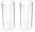 Hurricane Candleholders, Clear Candle Holder, Glass Chimney for Candle Open Ended (2 Packs) 3.5 inches