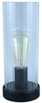 Vintage Desk Lamp Table Lamp Black Round Base Glass Cylinder Shade LED Edison Bulb for Living Room,Bedroom,Office(No Bulb) (Stripe)