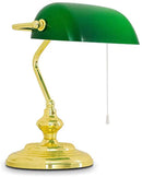 GLS Lighting Bankers Lamp Table lamp, Green Glass Shade Banker's Desk Lamp for Living Room Office Study Reading Metal Desk lamp