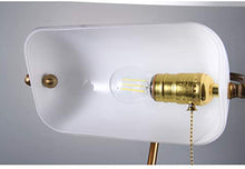 Load image into Gallery viewer, Retro Style Bankers Lamp,Desk Lamp Brass Base White Glass Shade Banker&#39;s Desk Lamp for Living Room Office(No Blub)