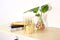 Light Golden Borosilicate Glass Wide 5", Light Brown Candle Holder, Glass Chimney for Candle Open Ended, Light Golden Glass Hurricane Candle Holders Diameter5 inches