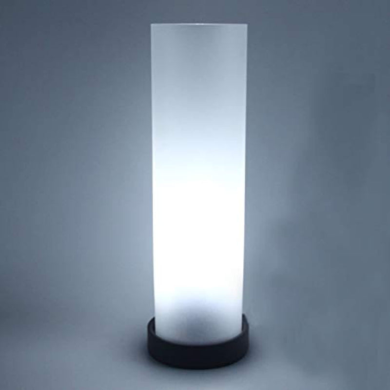 Vintage Desk Lamp Table Lamp Black Round Base Glass Cylinder Shade LED Edison Bulb for Living Room,Bedroom,Office(No Bulb) (Frosted)