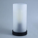 Vintage Desk Lamp Table Lamp Black Round Base Glass Cylinder Shade LED Edison Bulb for Living Room,Bedroom,Office(No Bulb) (Frosted)