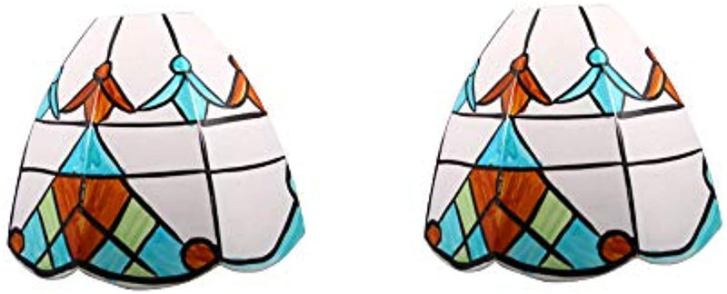 Tiffany Style Handmade Lampshade Replacement,Glass Lampshade,Flush Mount Light Glass Shade Ceiling Light Fixture for Chandelier Light,Wall Lamp,Desk Lamp (012)