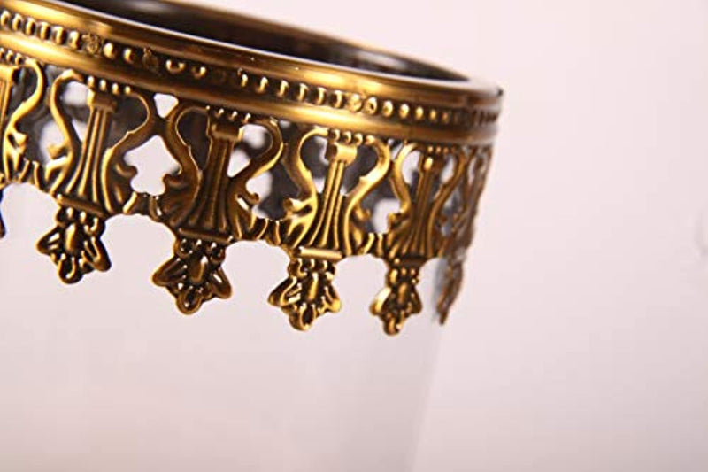 Retro Imperial Crown for Clear Cylinder Glass Lamp Shade Glass Hurricane Candle Shades Replacement Diameter 4.7''