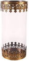 Retro Imperial Crown for Clear Cylinder Glass Lamp Shade Glass Hurricane Candle Shades Replacement Diameter 4.7''