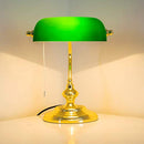 GLS Lighting Bankers Lamp Table lamp, Green Glass Shade Banker's Desk Lamp for Living Room Office Study Reading Metal Desk lamp