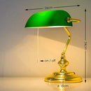 GLS Lighting Bankers Lamp Table lamp, Green Glass Shade Banker's Desk Lamp for Living Room Office Study Reading Metal Desk lamp