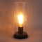 Vintage Desk Lamp Table Lamp Black Round Base Glass Cylinder Shade LED Edison Bulb for Living Room,Bedroom,Office (No Bulb) (Bubble )