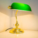 GLS Lighting Bankers Lamp Table lamp, Green Glass Shade Banker's Desk Lamp for Living Room Office Study Reading Metal Desk lamp