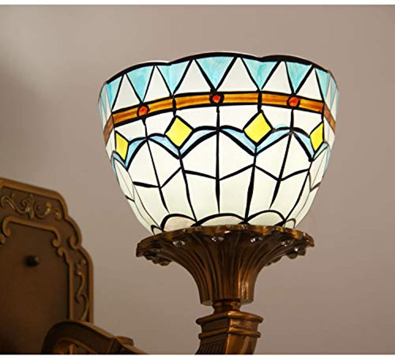 Tiffany Style Handmade Lampshade Replacement,Glass Lampshade,Flush Mount Light Glass Shade Ceiling Light Fixture for Chandelier Light,Wall Lamp,Desk Lamp (001)