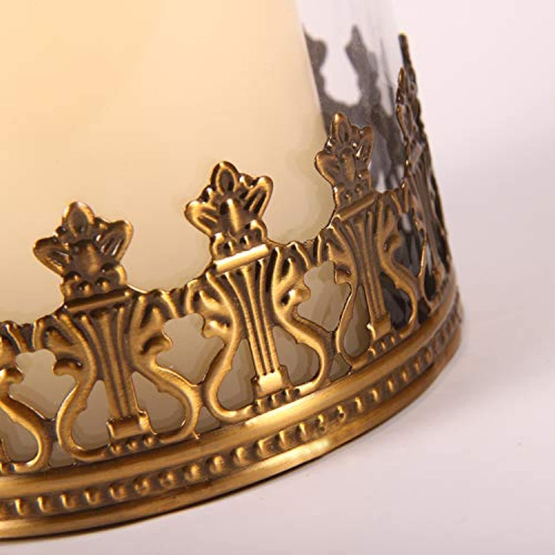 Retro Imperial Crown for Clear Cylinder Glass Lamp Shade Glass Hurricane Candle Shades Replacement Diameter 4.7''
