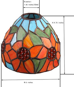 Tiffany Style Flower Stained Glass Replacement Table Lamp Shades (Only Lampshade,Exclude Accessories) (011)