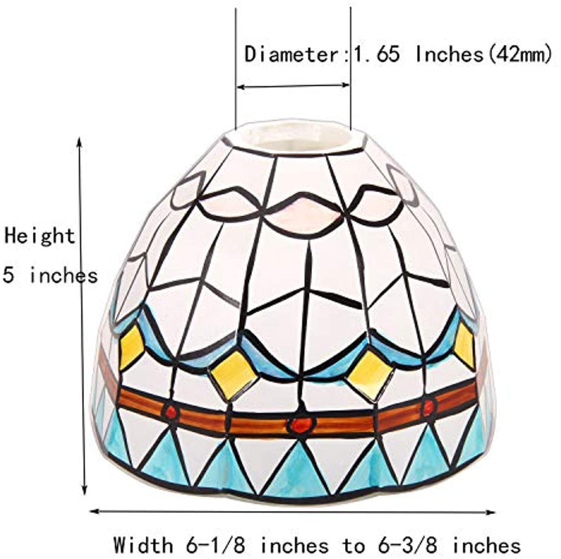 Tiffany Style Handmade Lampshade Replacement,Glass Lampshade,Flush Mount Light Glass Shade Ceiling Light Fixture for Chandelier Light,Wall Lamp,Desk Lamp (001)