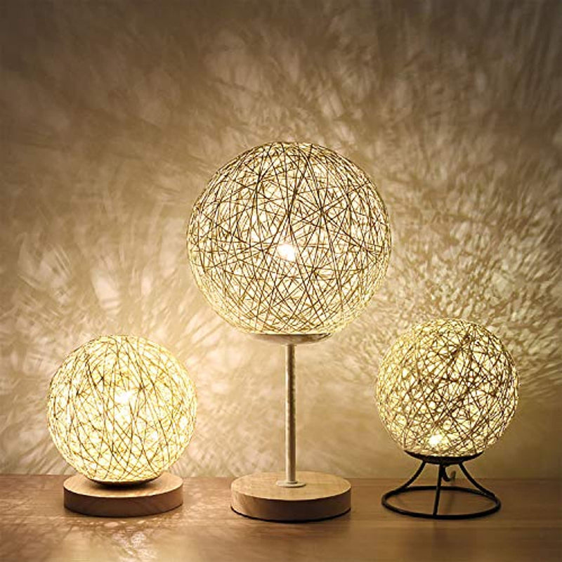 Lighting Fixture Replacement, Round Globe Shade, Hemp Globe Lamp Shade,Globe Lamp Shade Replacement (Red)
