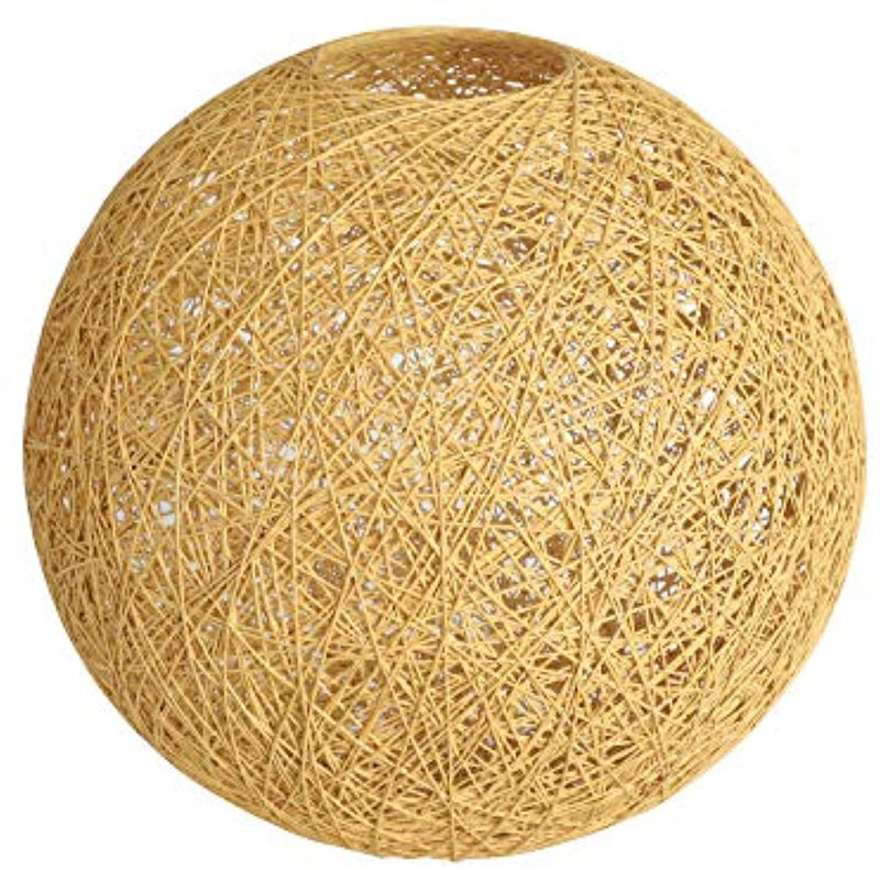 Lighting Fixture Replacement, Round Globe Shade, Hemp Globe Lamp Shade,Globe Lamp Shade Replacement (White)