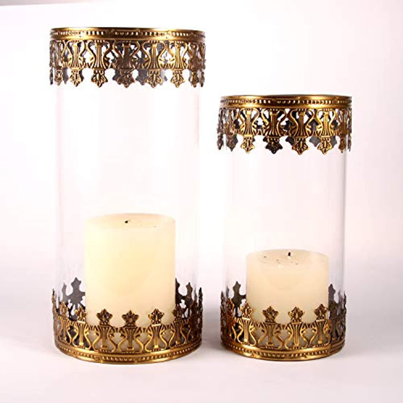 Retro Imperial Crown for Clear Cylinder Glass Lamp Shade Glass Hurricane Candle Shades Replacement Diameter 4.7''