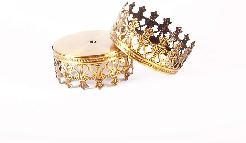 Retro Imperial Crown for Clear Cylinder Glass Lamp Shade Glass Hurricane Candle Shades Replacement Diameter 4.7''