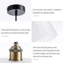 Load image into Gallery viewer, Glass Pendant Light Classic Shade Modern Lamp for Ceiling Cylinder Hanging Light for Kitchen Island Living Room