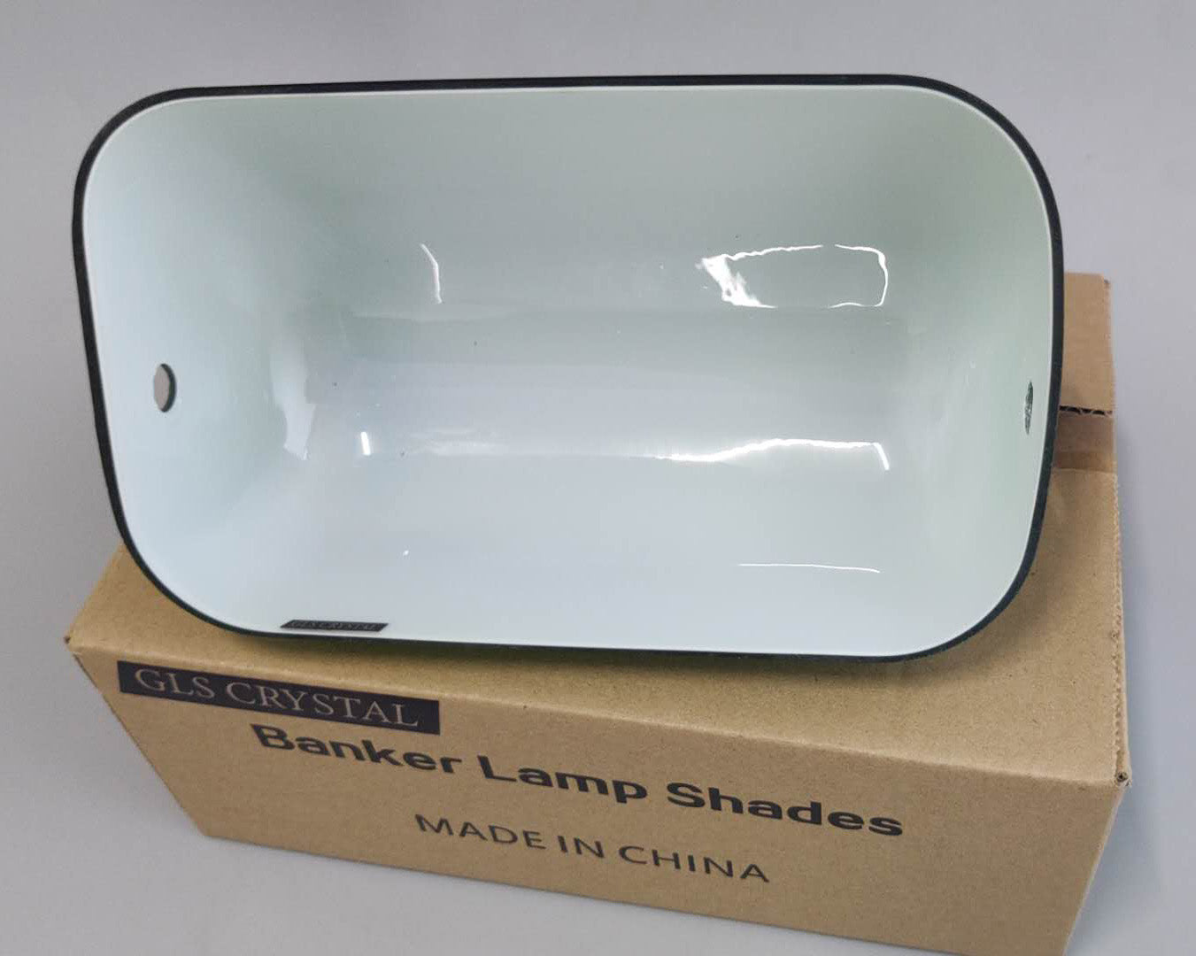 thumbnail image 2 of FIRVRE White Glass Bankers Lamp Shade Replacement - Retro Style 8.66x5.11 Inch 2 of 14