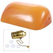 Load image into Gallery viewer, Glass banker lampshade replacement cover Glass banker lampshade green, blue, white, orange  (with components)