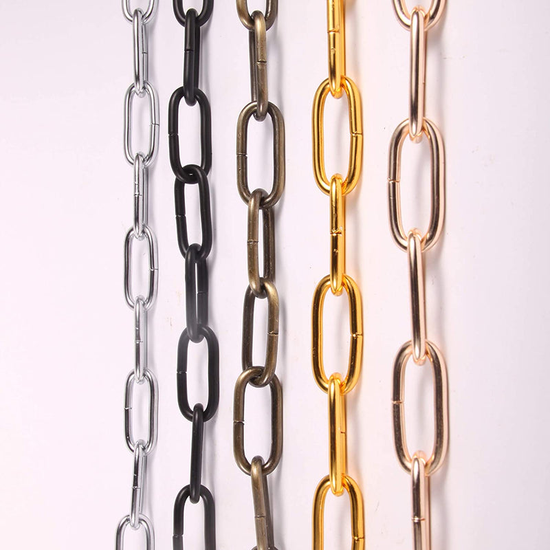 Pendant Light Fixture Chain Iron Chain for Chandeliers On High Ceilings Basket Hanging Chain for Decoration (Gold)