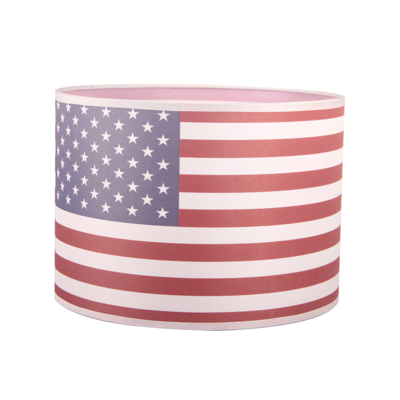 Fabric Drum Lampshade,American Flag lampshade with European Attachment or Spider Attachment