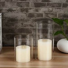 Load image into Gallery viewer, Borosilicate Glass, Clear Candle Holder, Glass Chimney for Candle Open Ended, Glass Hurricane Candle Holders Diameter 3.5 inches